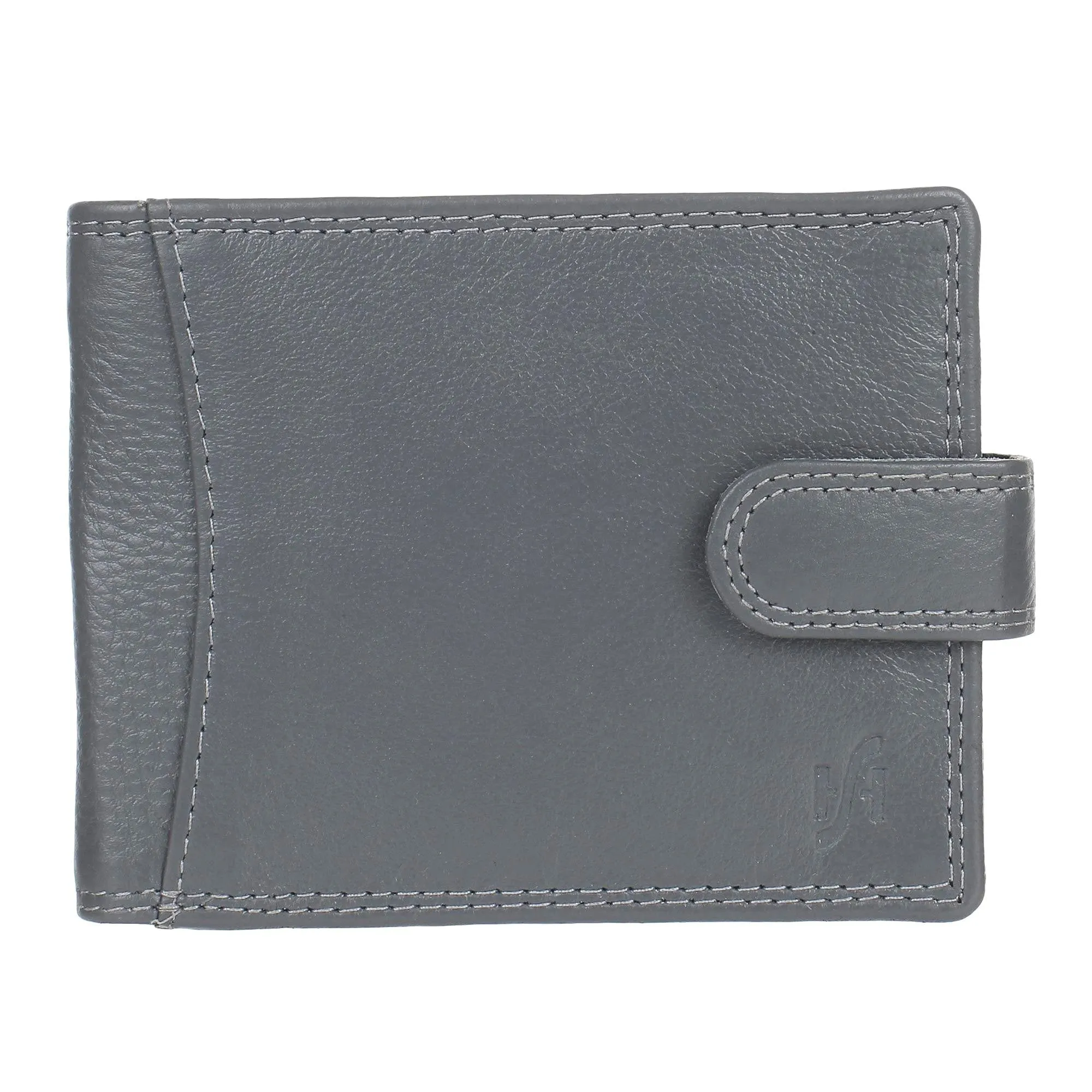 Mens RFID Blocking Tap and Go Wallets Genuine Leather Notecase Wallet Coins and Id Card Holder 730 (Grey)
