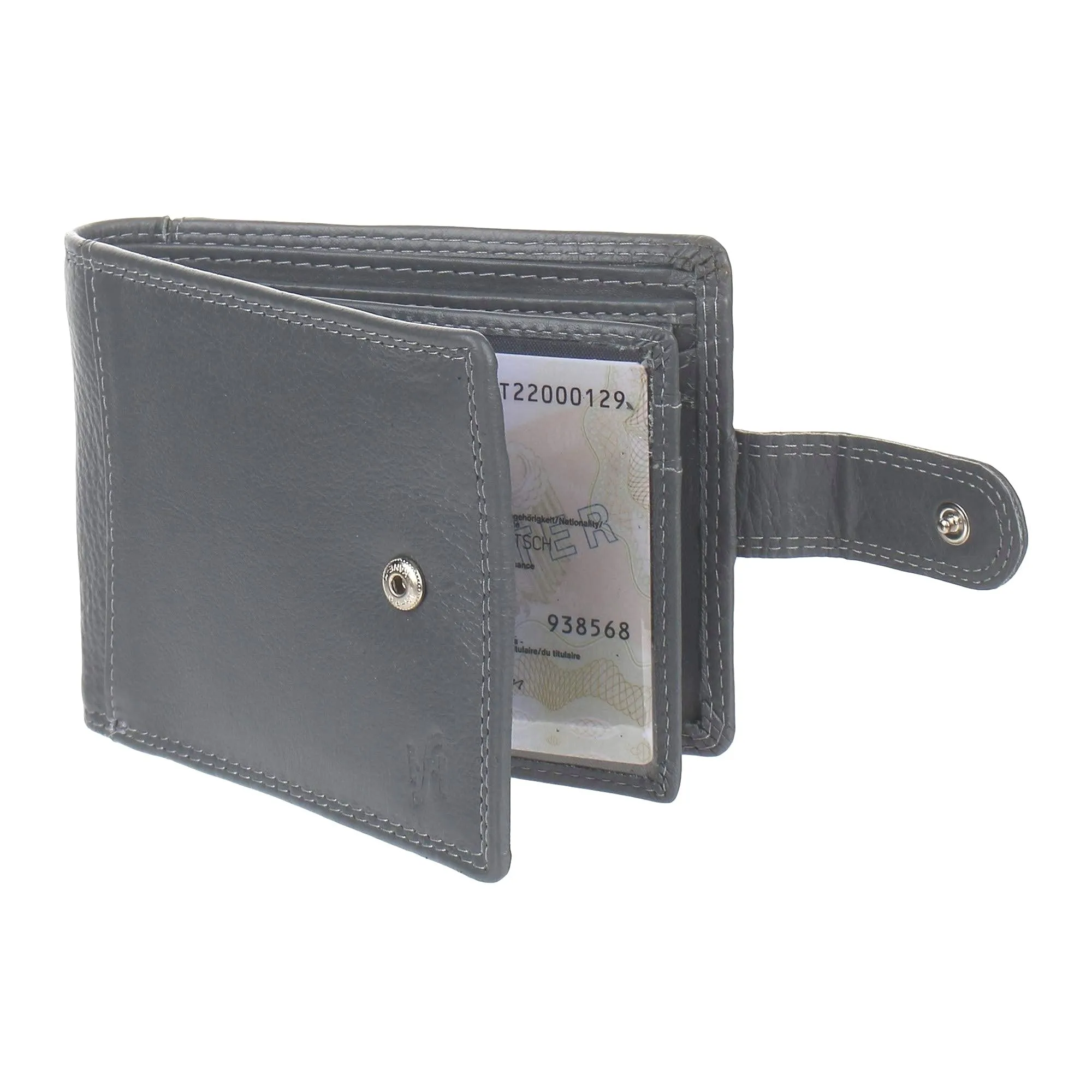 Mens RFID Blocking Tap and Go Wallets Genuine Leather Notecase Wallet Coins and Id Card Holder 730 (Grey)