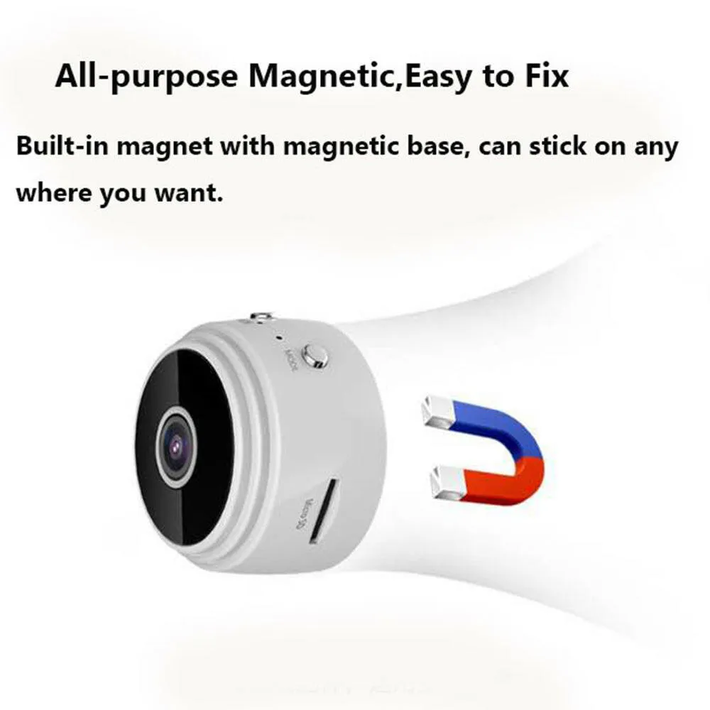 Mini Spy Camera WiFi  1080P 150° Wide-Angle Lens Night Vision Motion Detection Portable Nanny Hidden Cameras with 360° Magnetic Bracket