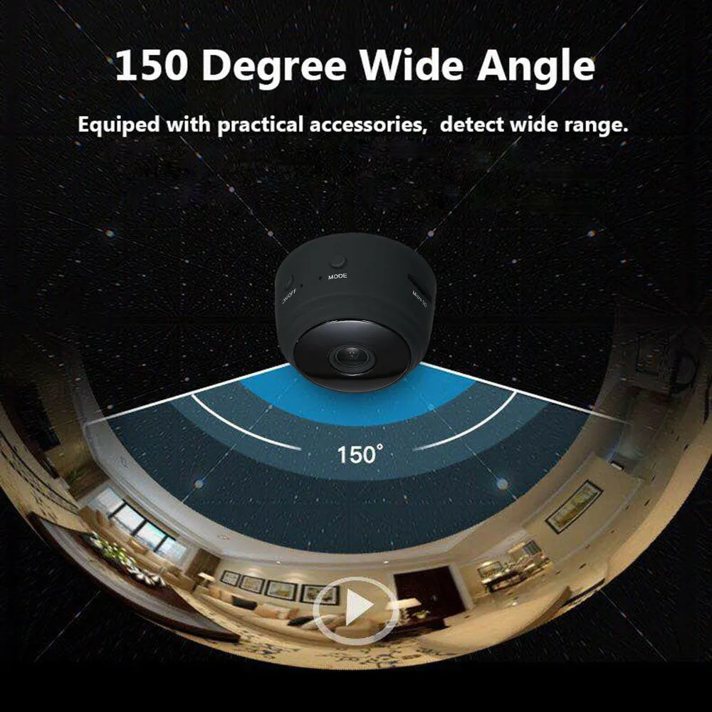 Mini Spy Camera WiFi  1080P 150° Wide-Angle Lens Night Vision Motion Detection Portable Nanny Hidden Cameras with 360° Magnetic Bracket