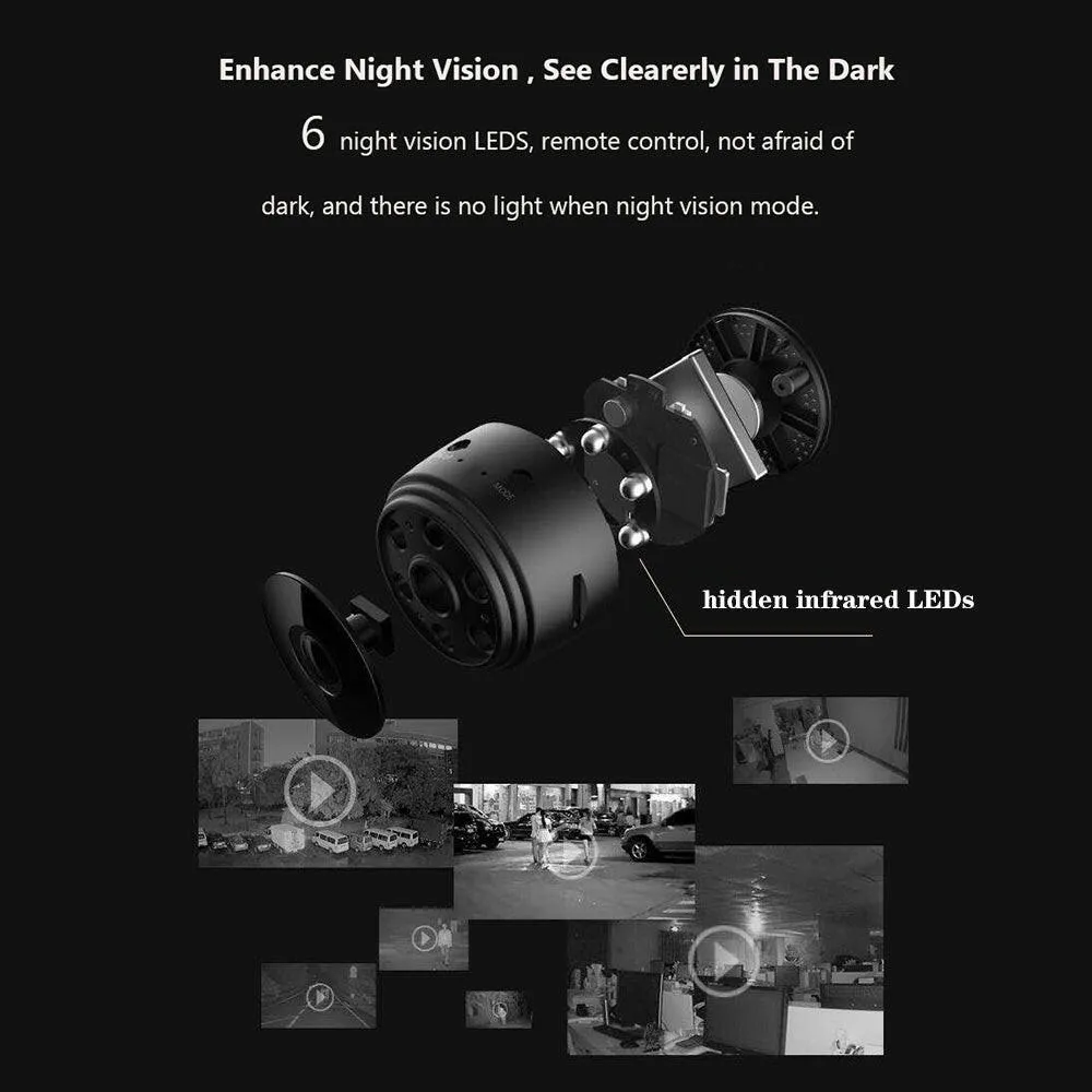 Mini Spy Camera WiFi  1080P 150° Wide-Angle Lens Night Vision Motion Detection Portable Nanny Hidden Cameras with 360° Magnetic Bracket