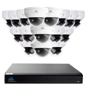 Montavue-16 Channel Home Security Camera System with 16 Indoor/Outdoor 4K IP Vandal Proof Dome Cameras - Low Light Color Optics 4K @ 30fps