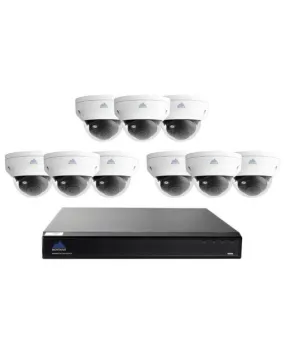 Montavue-16 Channel Home Security Camera System with 9 Indoor/Outdoor 4K IP Vandal Proof Dome Cameras - Low Light Color Optics, 4K @ 30fps