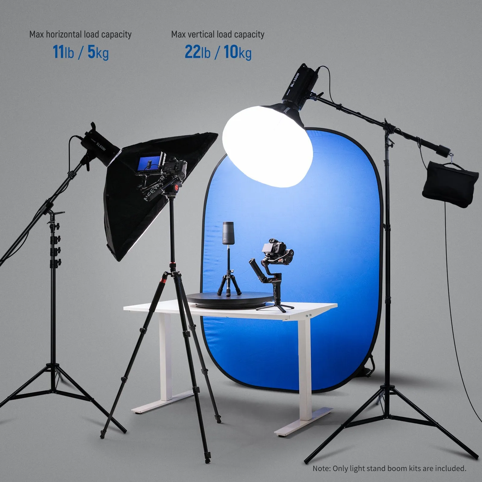 NEEWER 2 Pack Air Cushioned Aluminum Light Stand