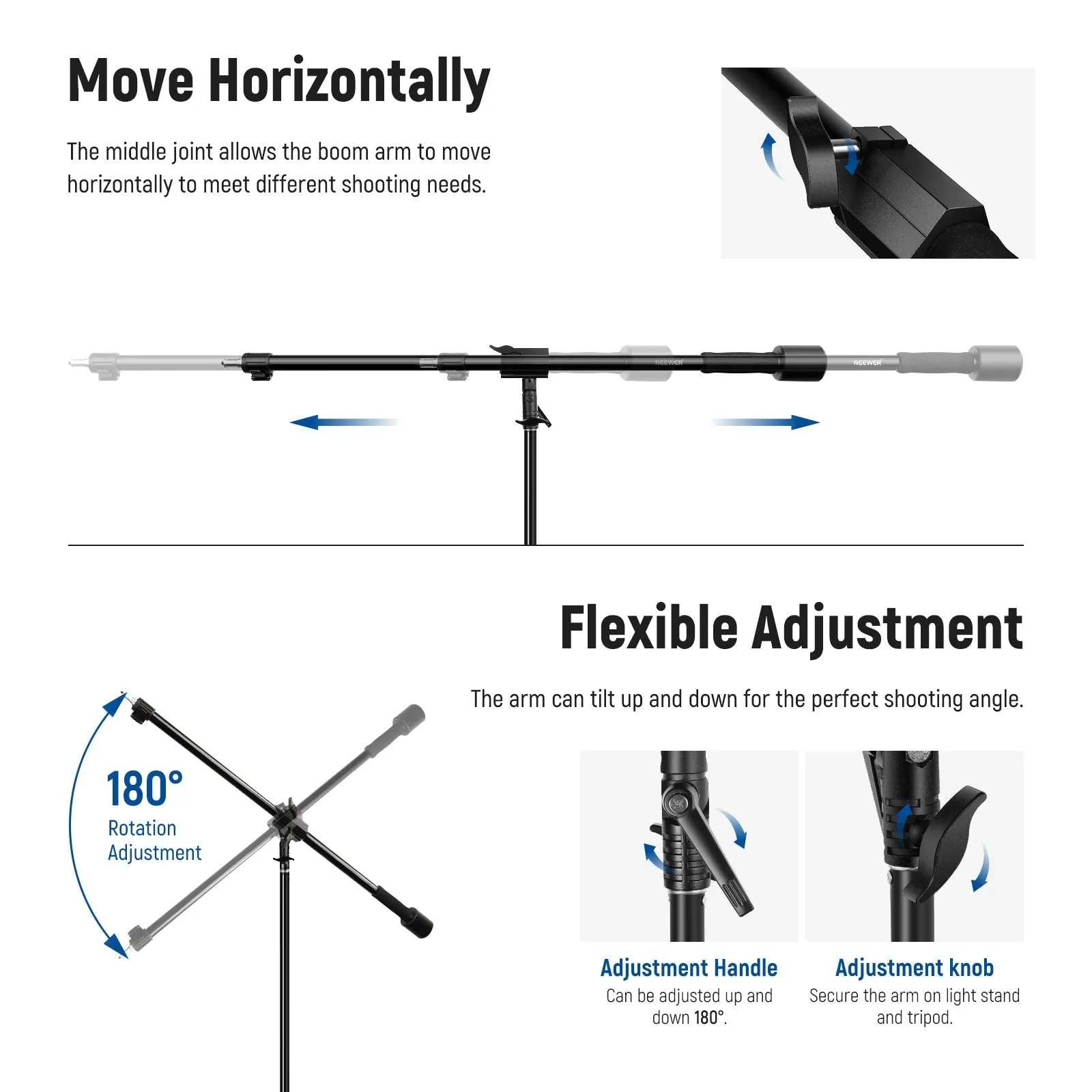 NEEWER 2 Pack Air Cushioned Aluminum Light Stand