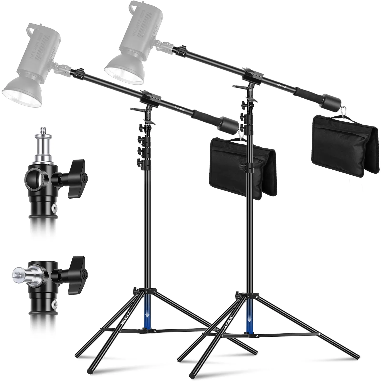 NEEWER 2 Pack Air Cushioned Aluminum Light Stand