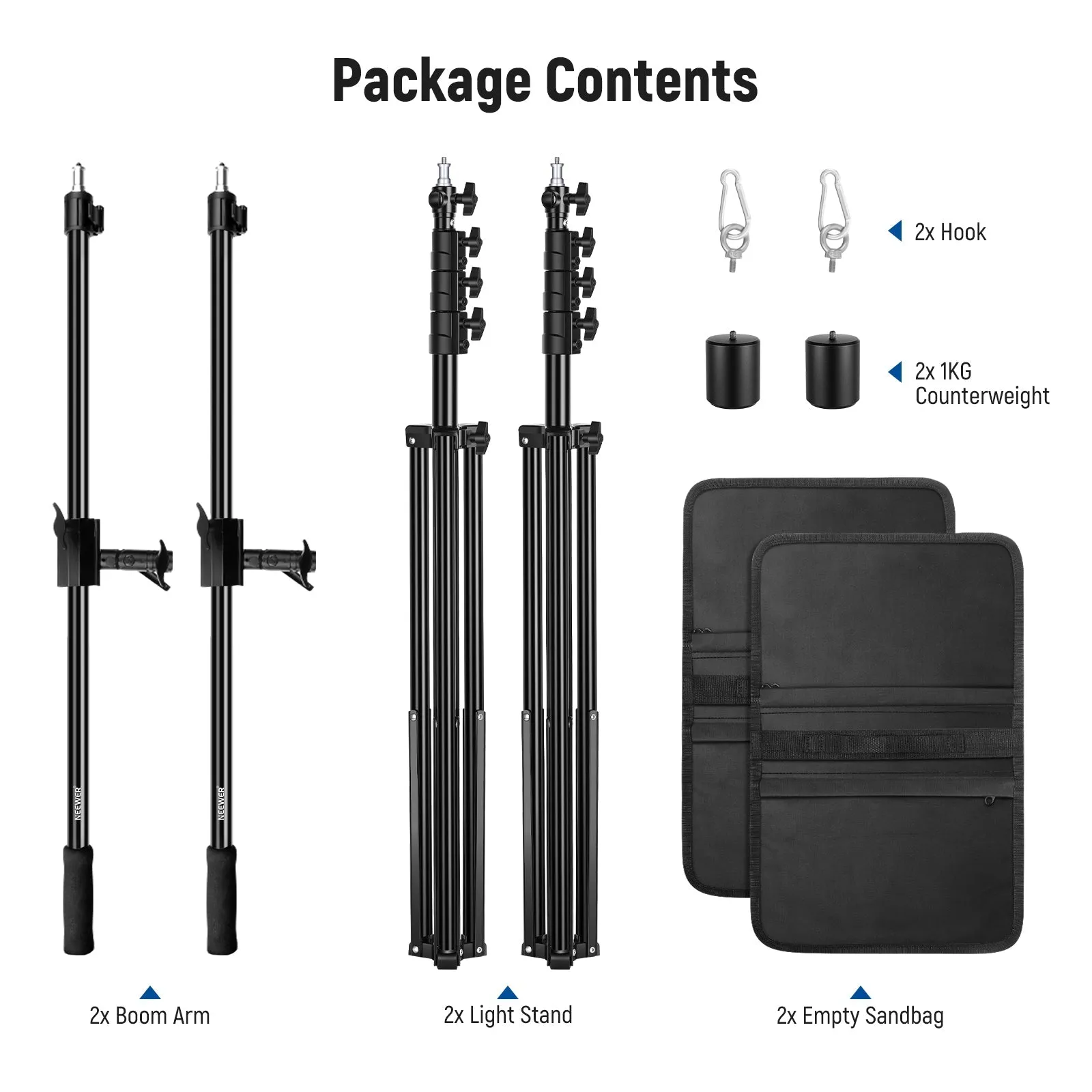 NEEWER 2 Pack Air Cushioned Aluminum Light Stand
