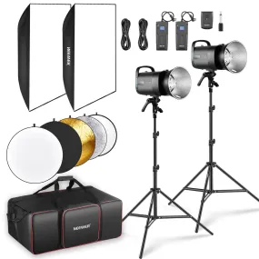 NEEWER 2 Pack S101-300W 600Ws Studio Monolight Flash Light Kit