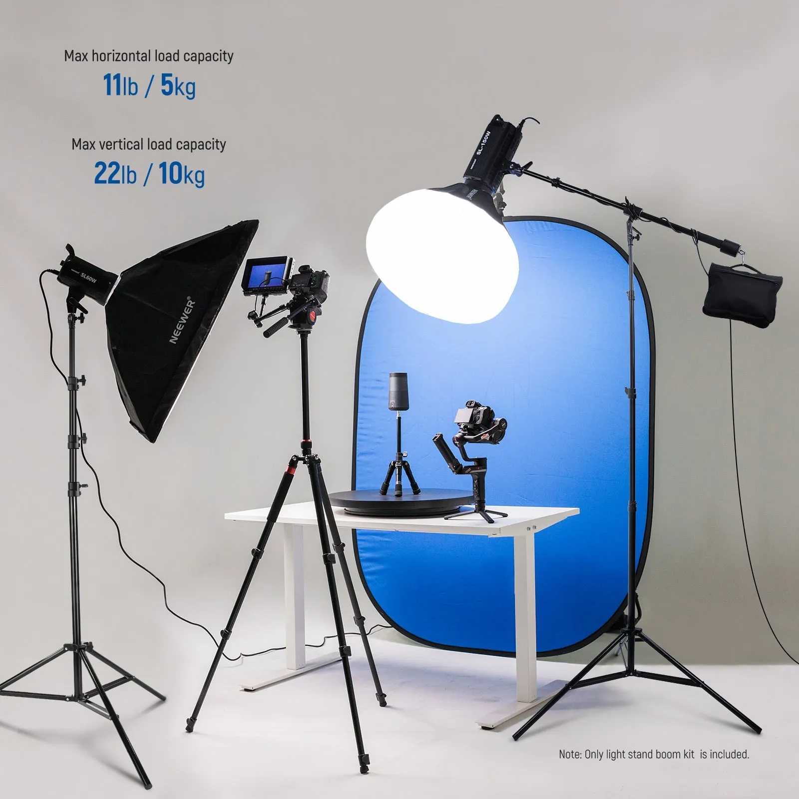NEEWER 300cm Air Cushioned Light Stand With Sandbag