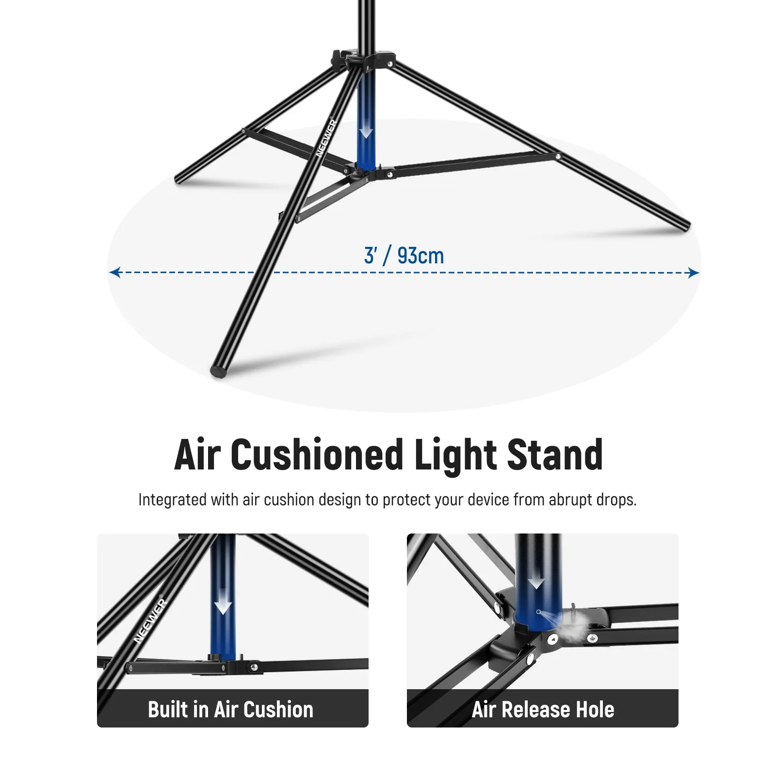 NEEWER 300cm Air Cushioned Light Stand With Sandbag