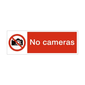No Cameras Safety Sign