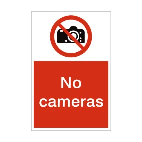 No Cameras Sign