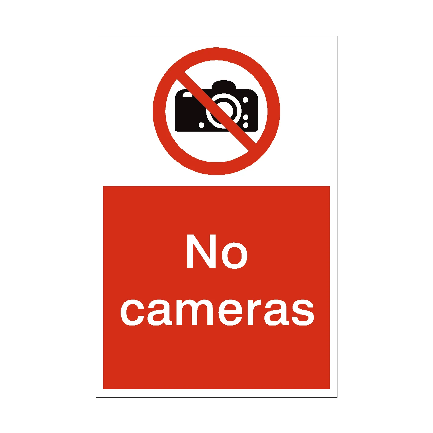 No Cameras Sign
