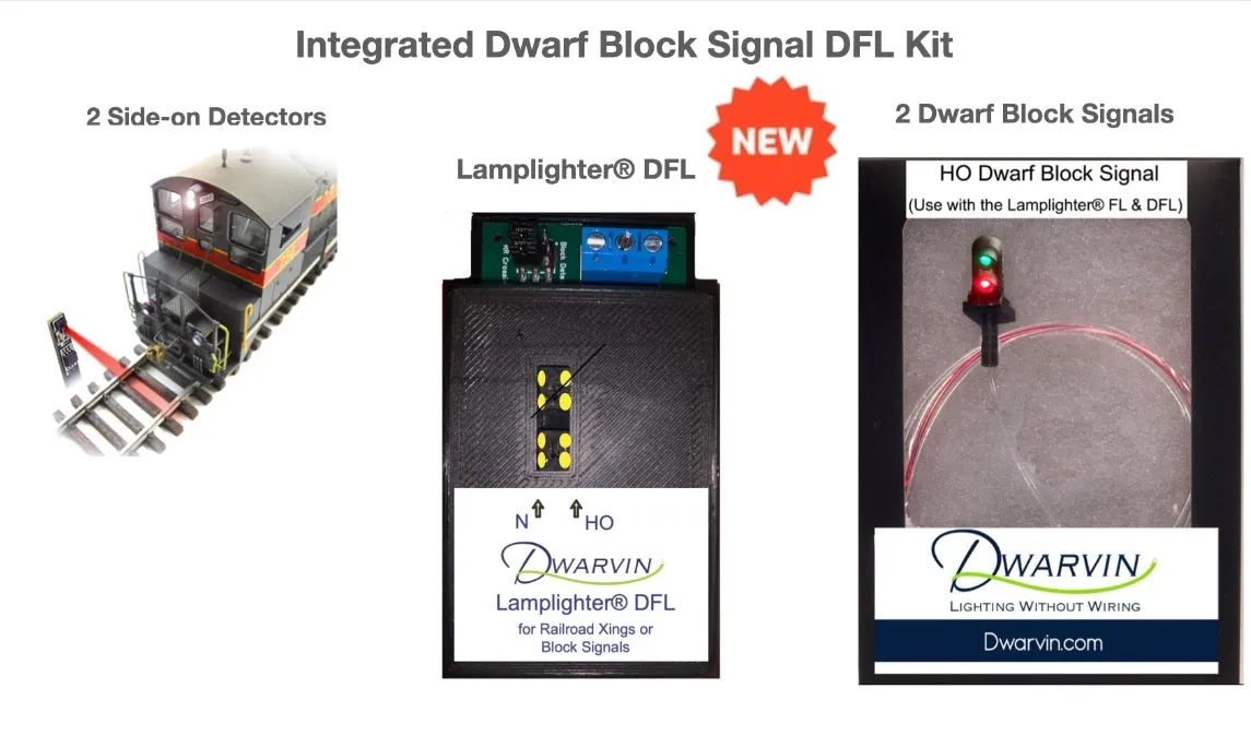 O Gauge Integrated Dwarf Block Signal Kit using Lamplighter® DFL