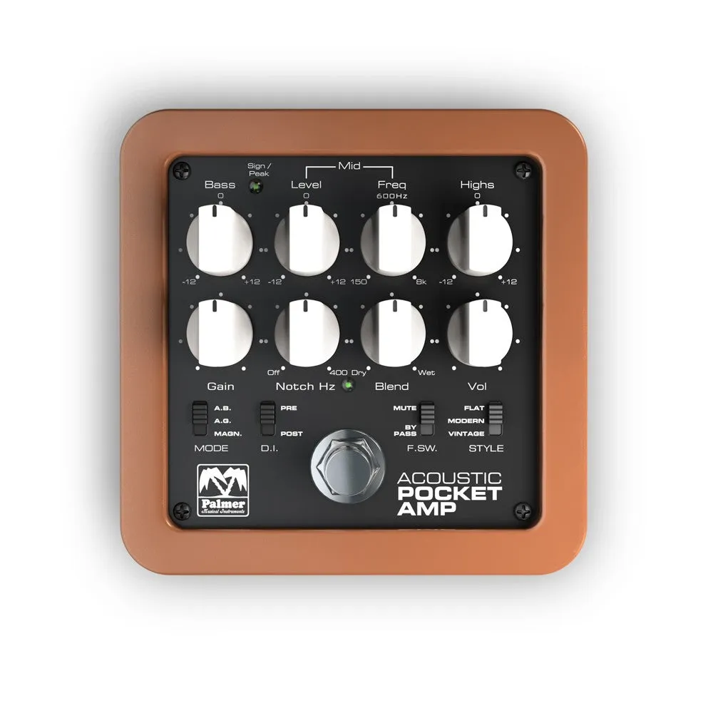 Palmer PAL-PEPAMPACOUSTIC MI Pocket Amp Acoustic Portable Preamp For Acoustic String Instruments