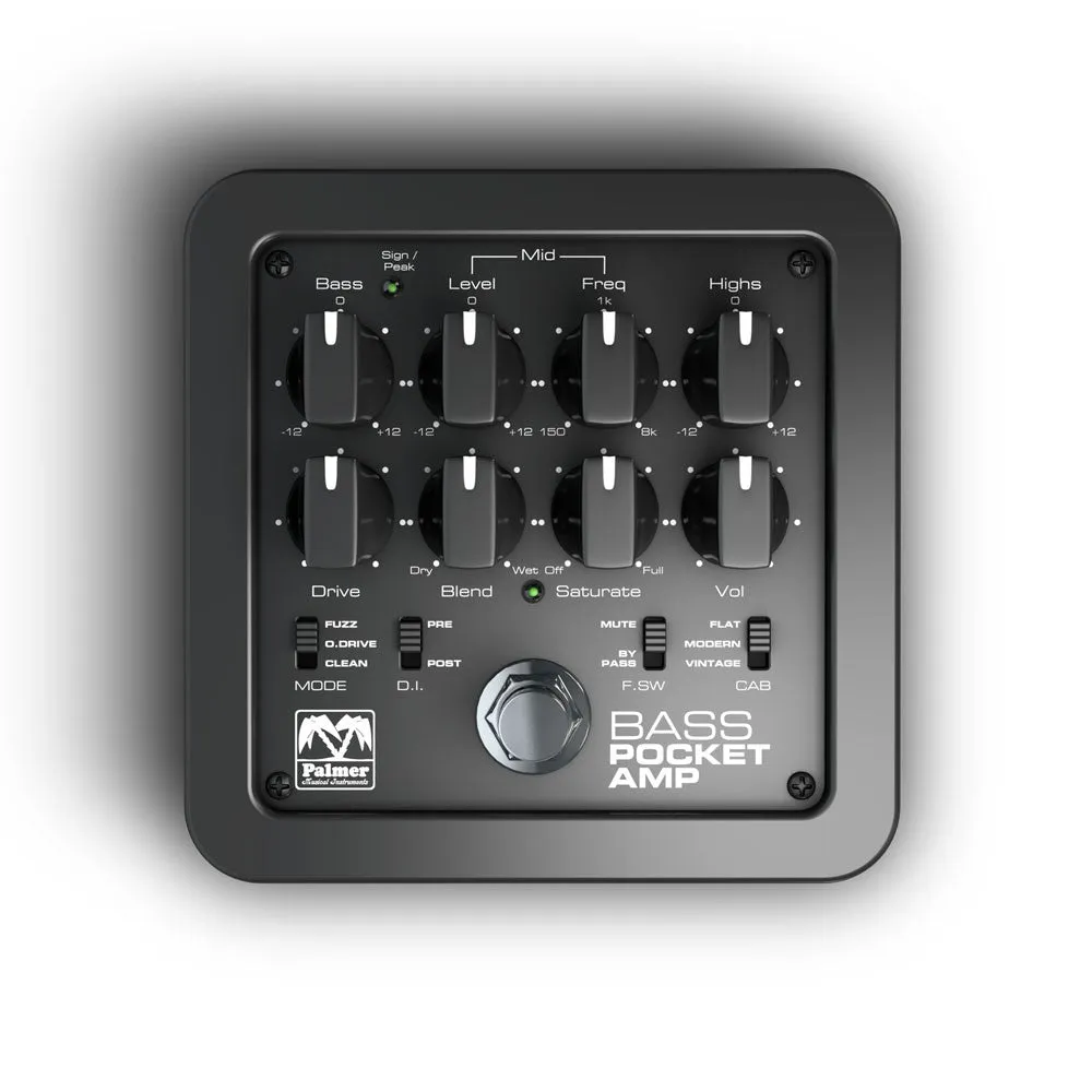 Palmer PAL-PEPAMPBASS  Pocket Amp Bass w/ Multi-Purpose Effects Pedal And Preamp