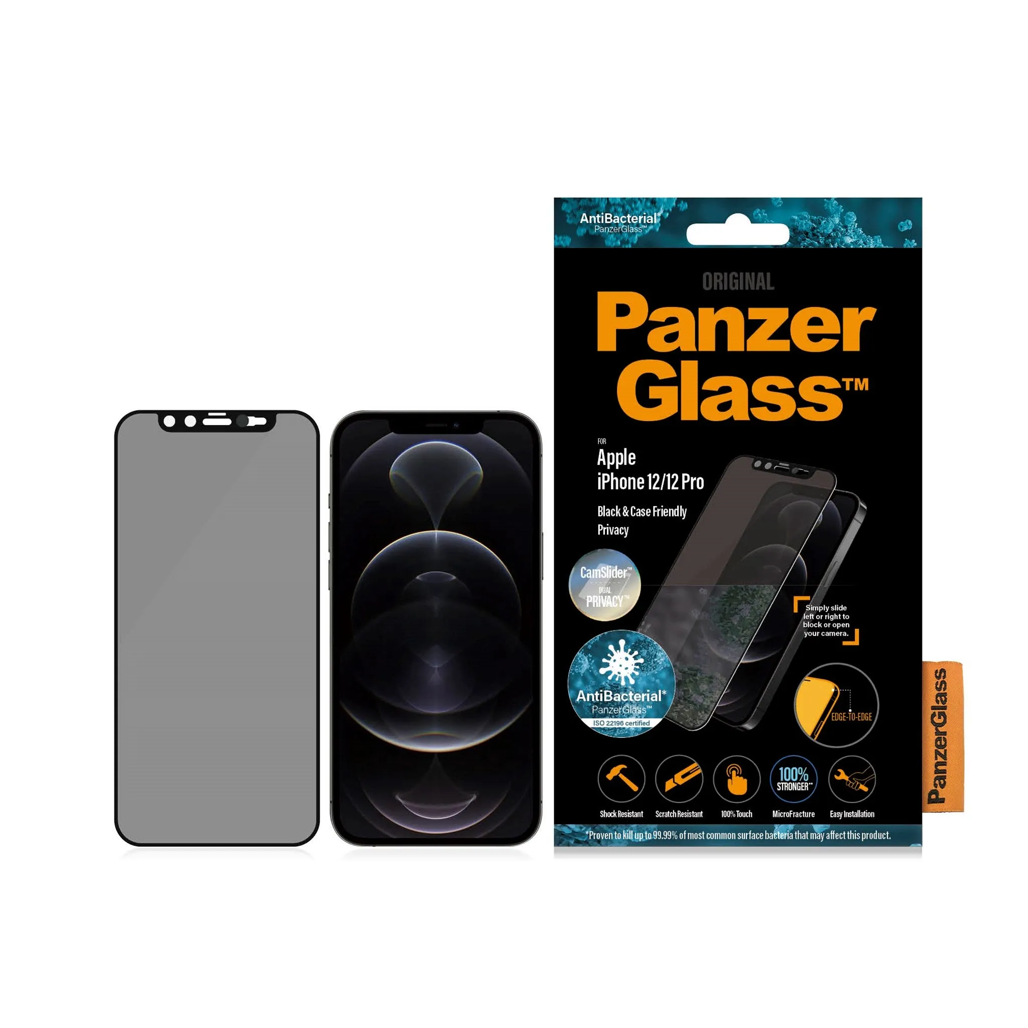PanzerGlass® CamSlider® Privacy Screen Protector iPhone 12 Pro | Edge-to-Edge