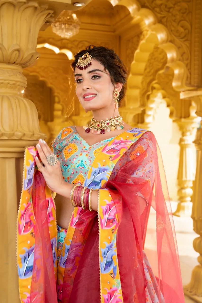 PARTHEE DESIGNER VAISHALI SILK PRINTED LEHENGA CHOLI