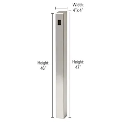PEDESTAL ADA-SS-TWR-47x4x4 47" Tappered Stainless Pedestal with 4" Face