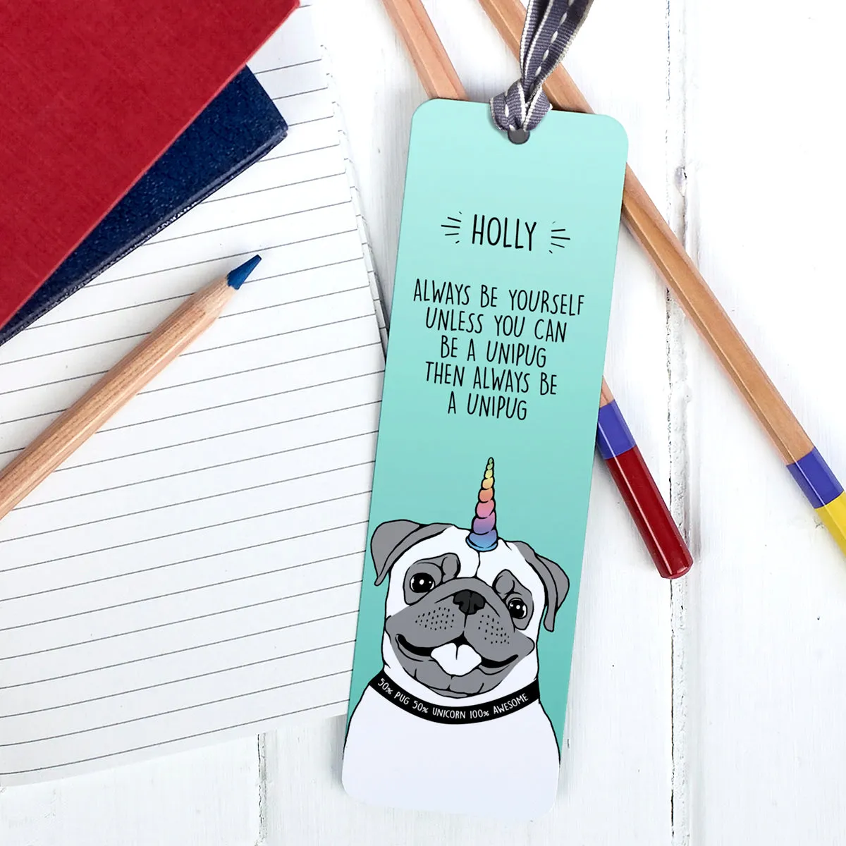 Personalised Unipug Metal Bookmark
