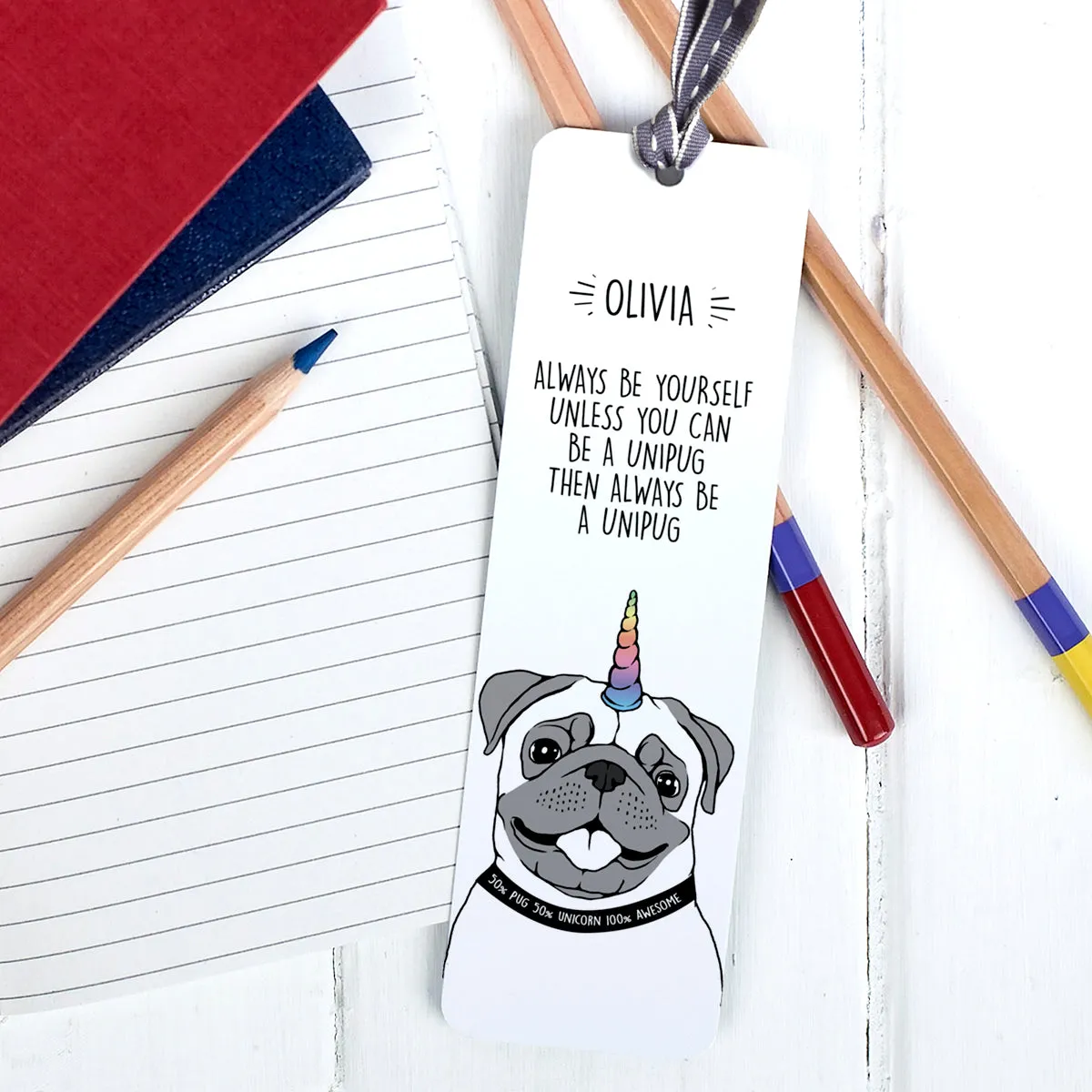 Personalised Unipug Metal Bookmark