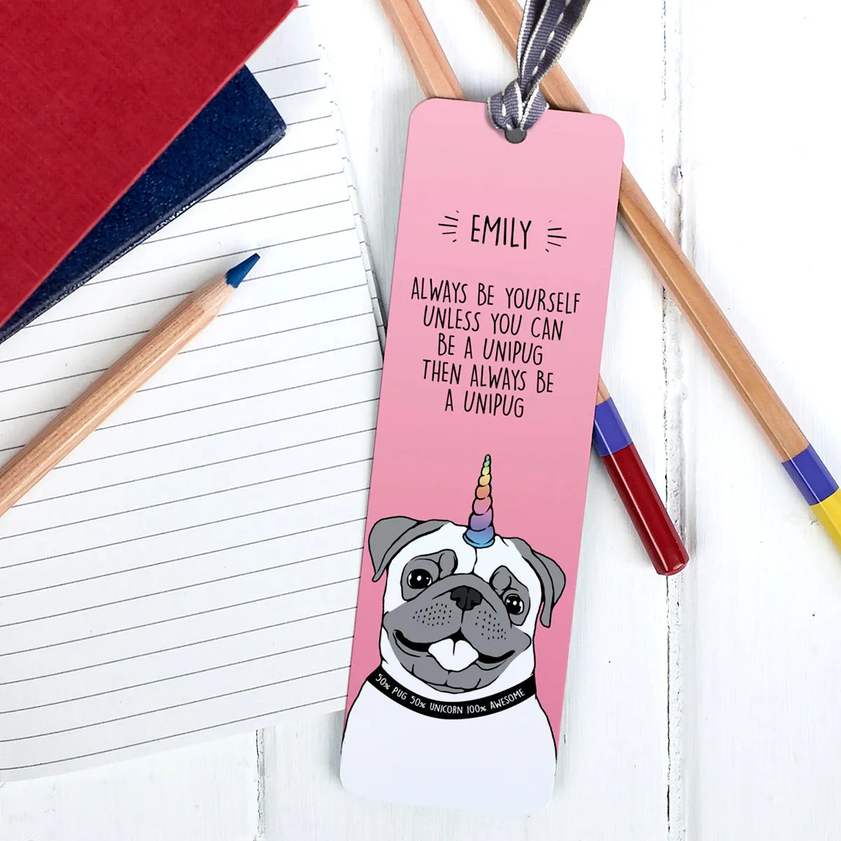 Personalised Unipug Metal Bookmark
