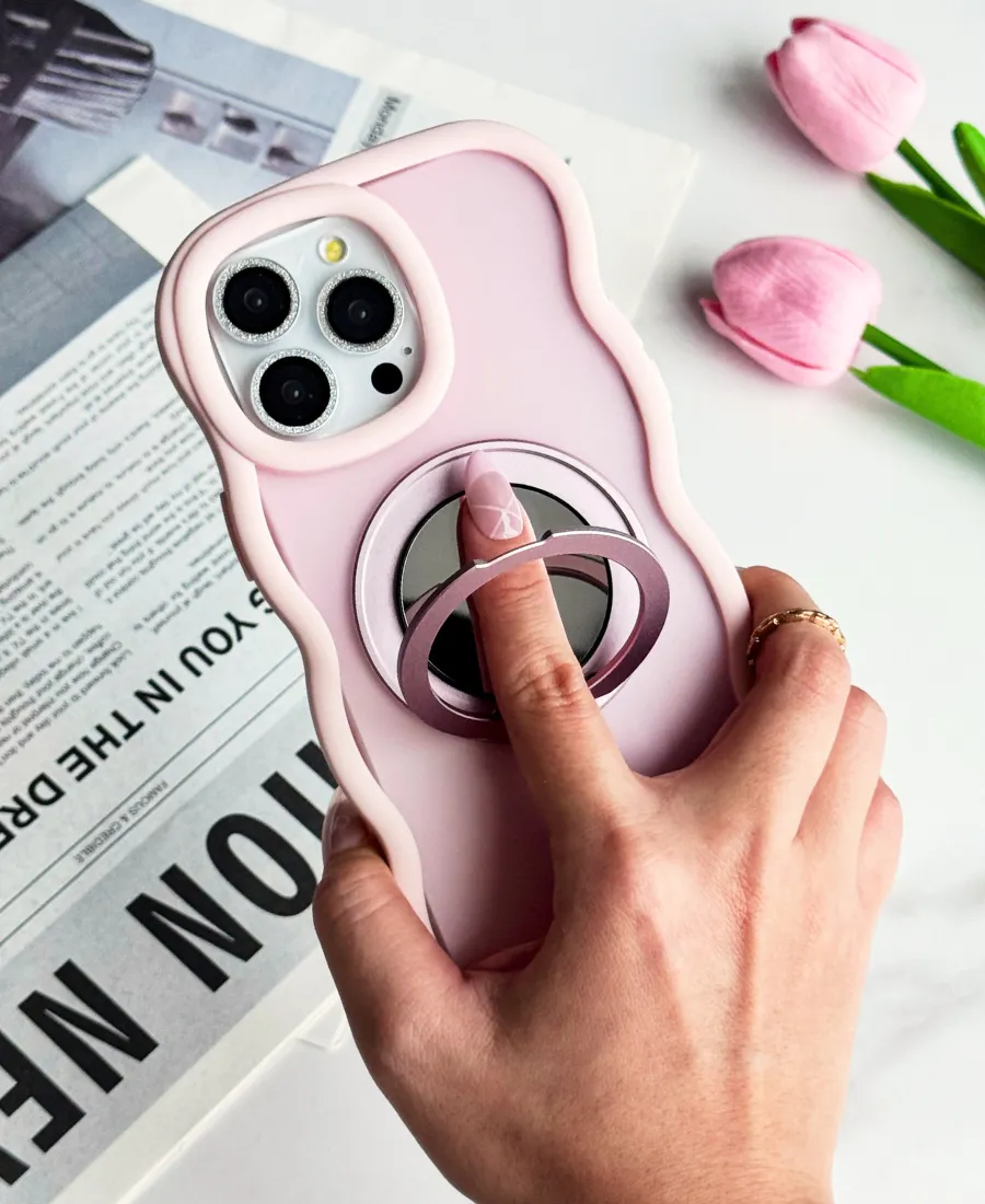 Pink Wavy Mirror MagSafe Phone Case