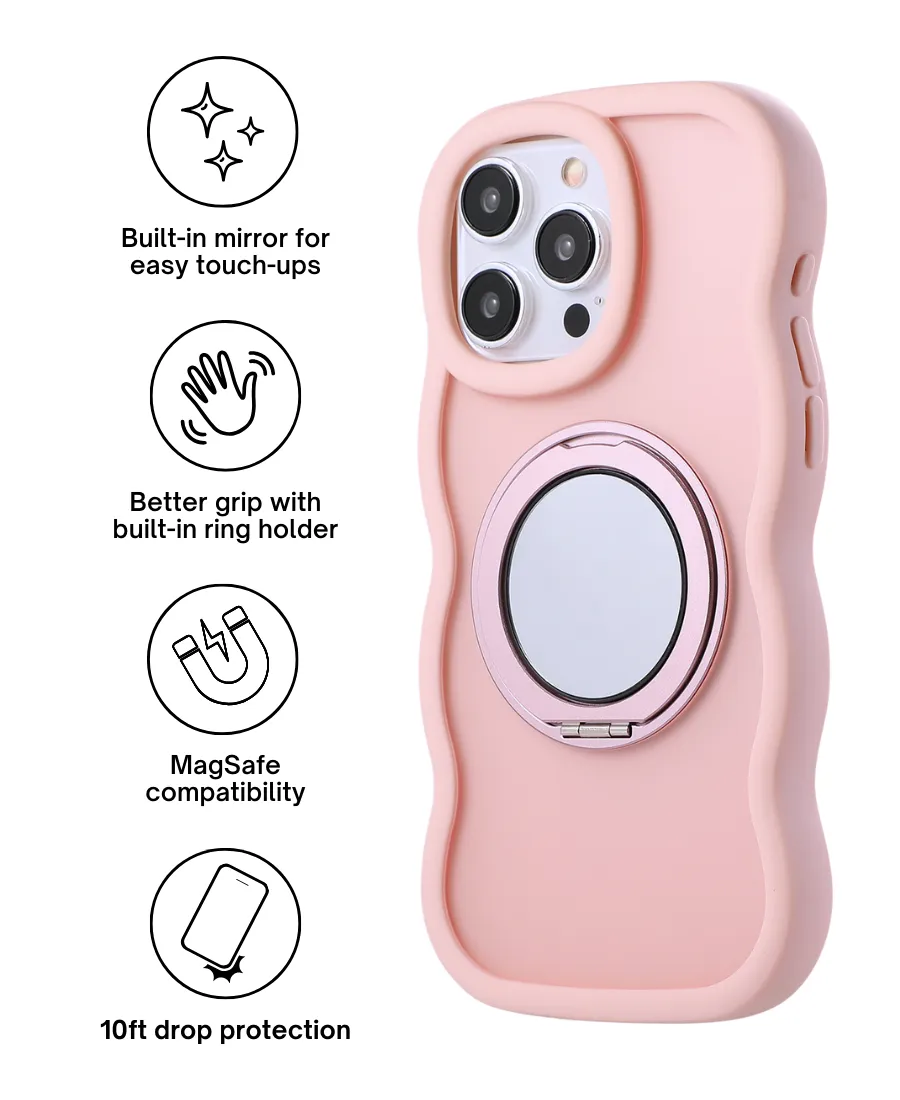 Pink Wavy Mirror MagSafe Phone Case