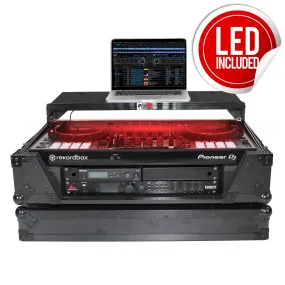 ProX XS-SX1K2UWLTBL LED Flight Case for Pioneer DDJ-1000 / SRT, DDJ-FLX6, and DDJ-SX3. Incl. 2U Rackspace, Laptop Shelf, Wheels | Black/Black