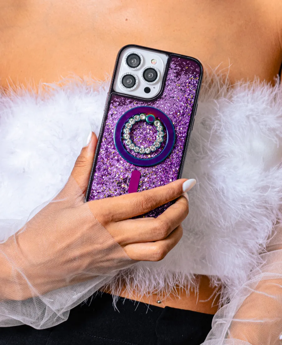 Purple Glitter MagSafe Phone Case