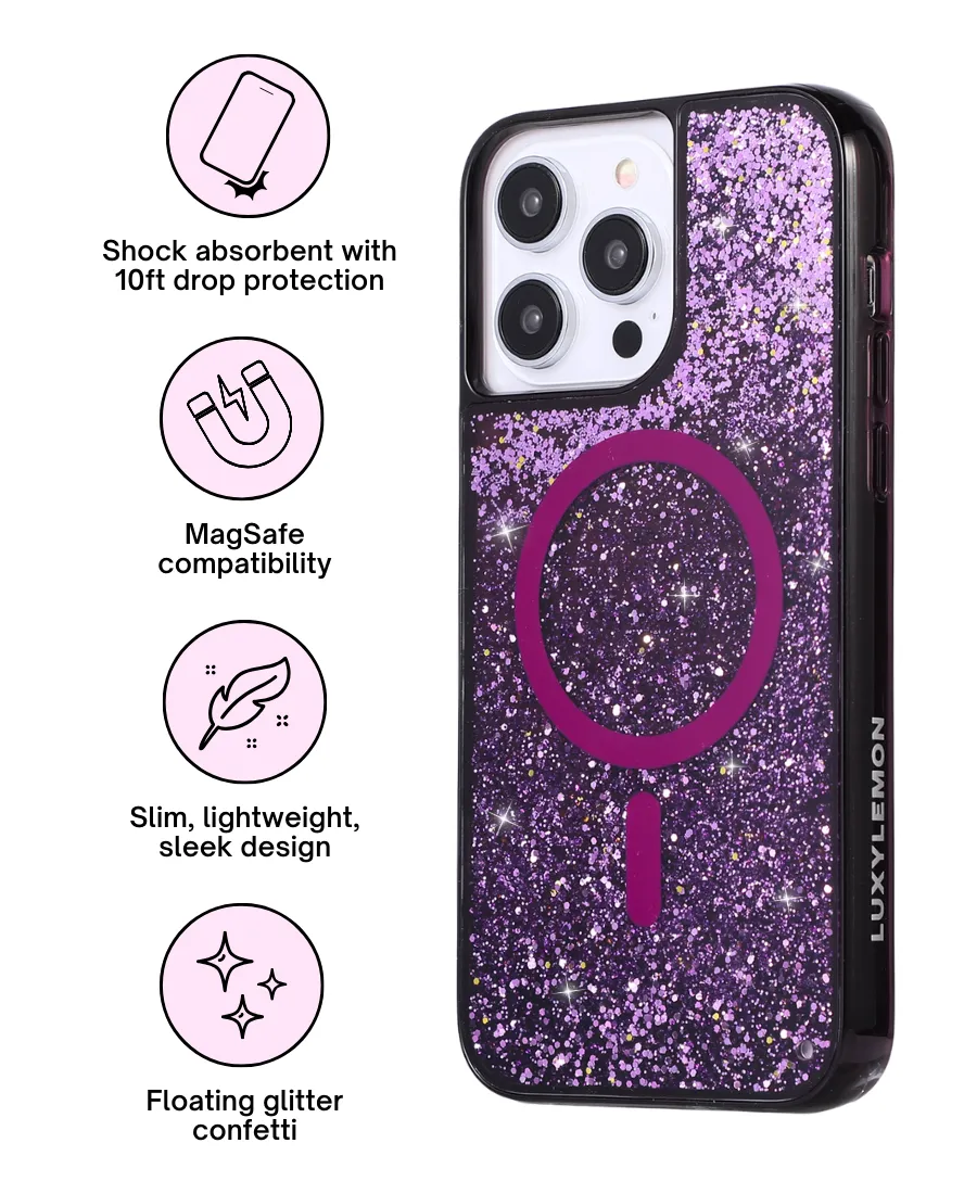 Purple Glitter MagSafe Phone Case