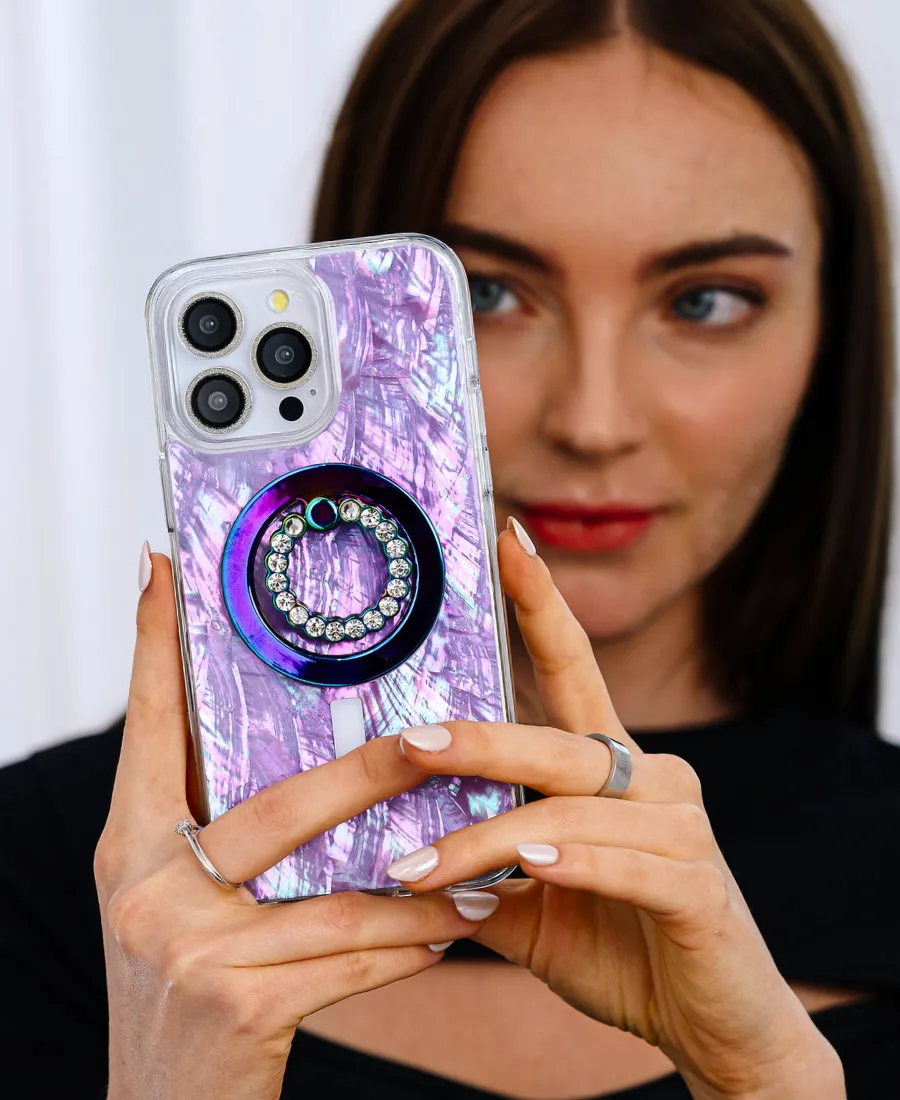 Purple Pearl Shell MagSafe Phone Case