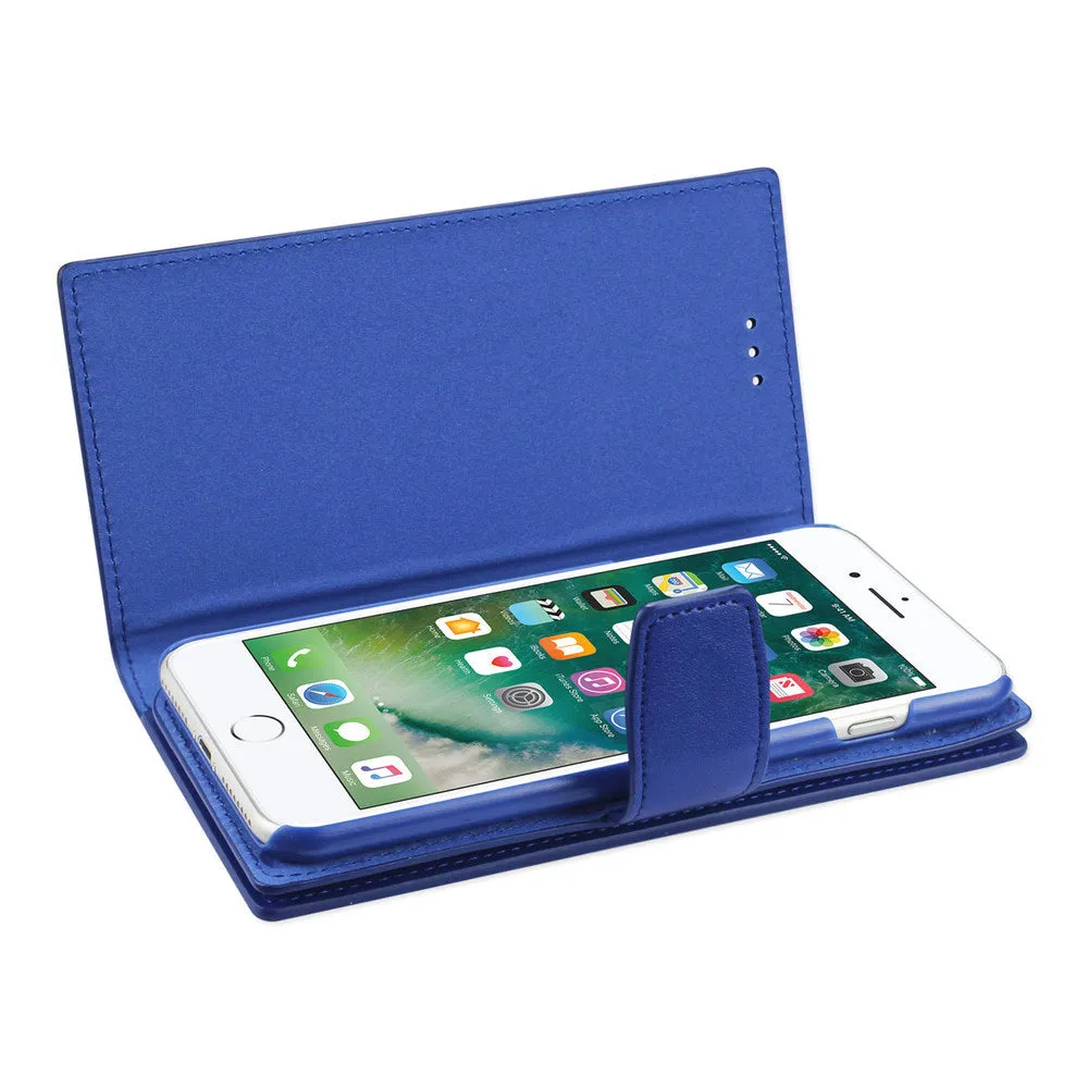 Reiko REIKO IPHONE 7 PLUS GENUINE LEATHER WALLET CASE WITH RFID CARD PROTECTION IN ULTRAMARINE