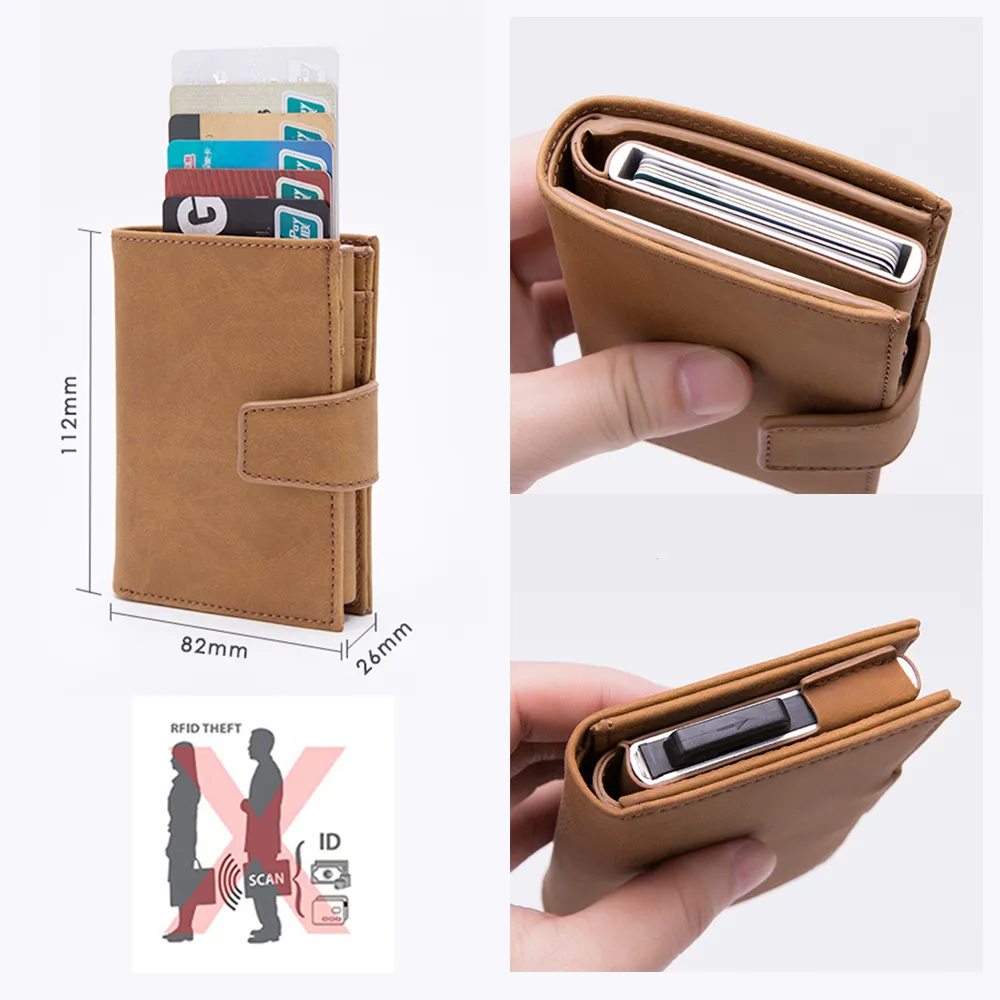 RFID Blocking Leather Card Holder Wallet