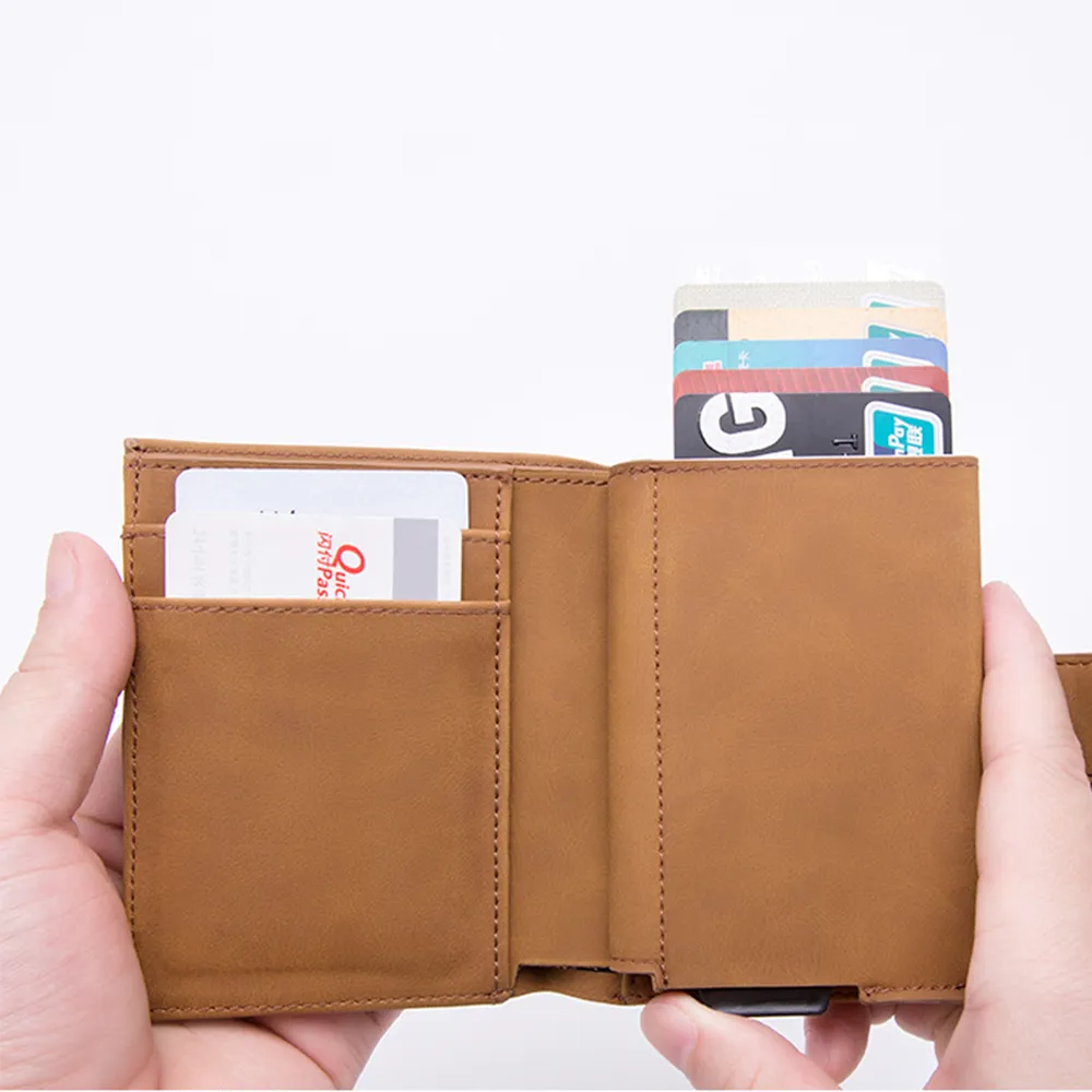RFID Blocking Leather Card Holder Wallet