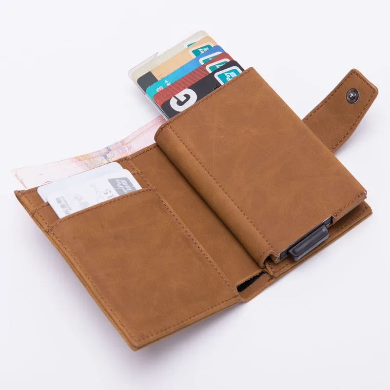RFID Blocking Leather Card Holder Wallet