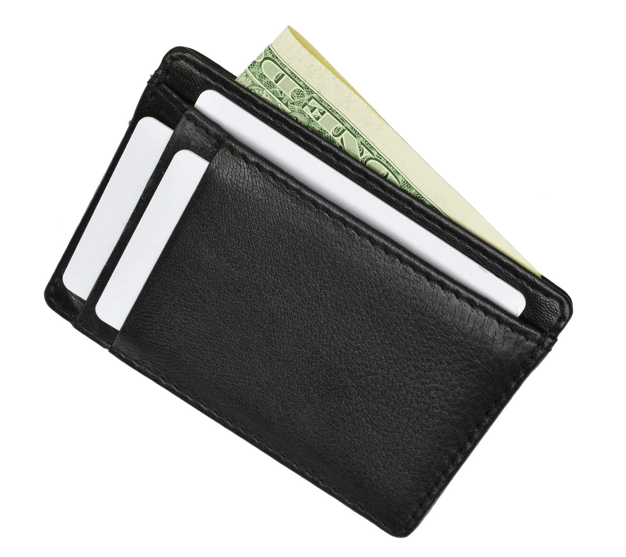 RFID Blocking Minimalist Genuine Leather Slim Front Pocket Wallet RFID P 5 (C)