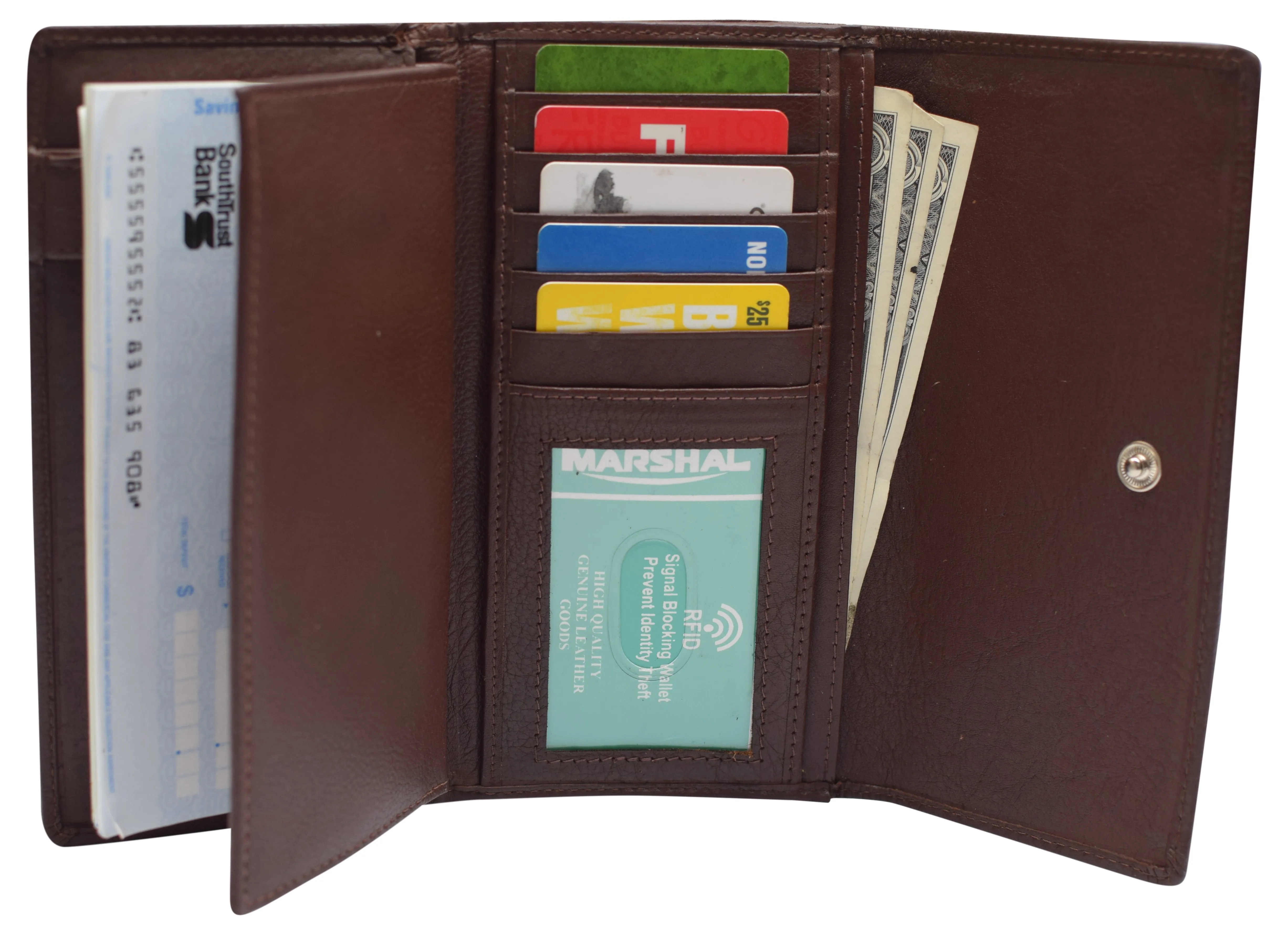 RFIDCN5575 Womens RFID Genuine Leather Wallet Clutch Zip Around Checkbook Organizer for Ladies