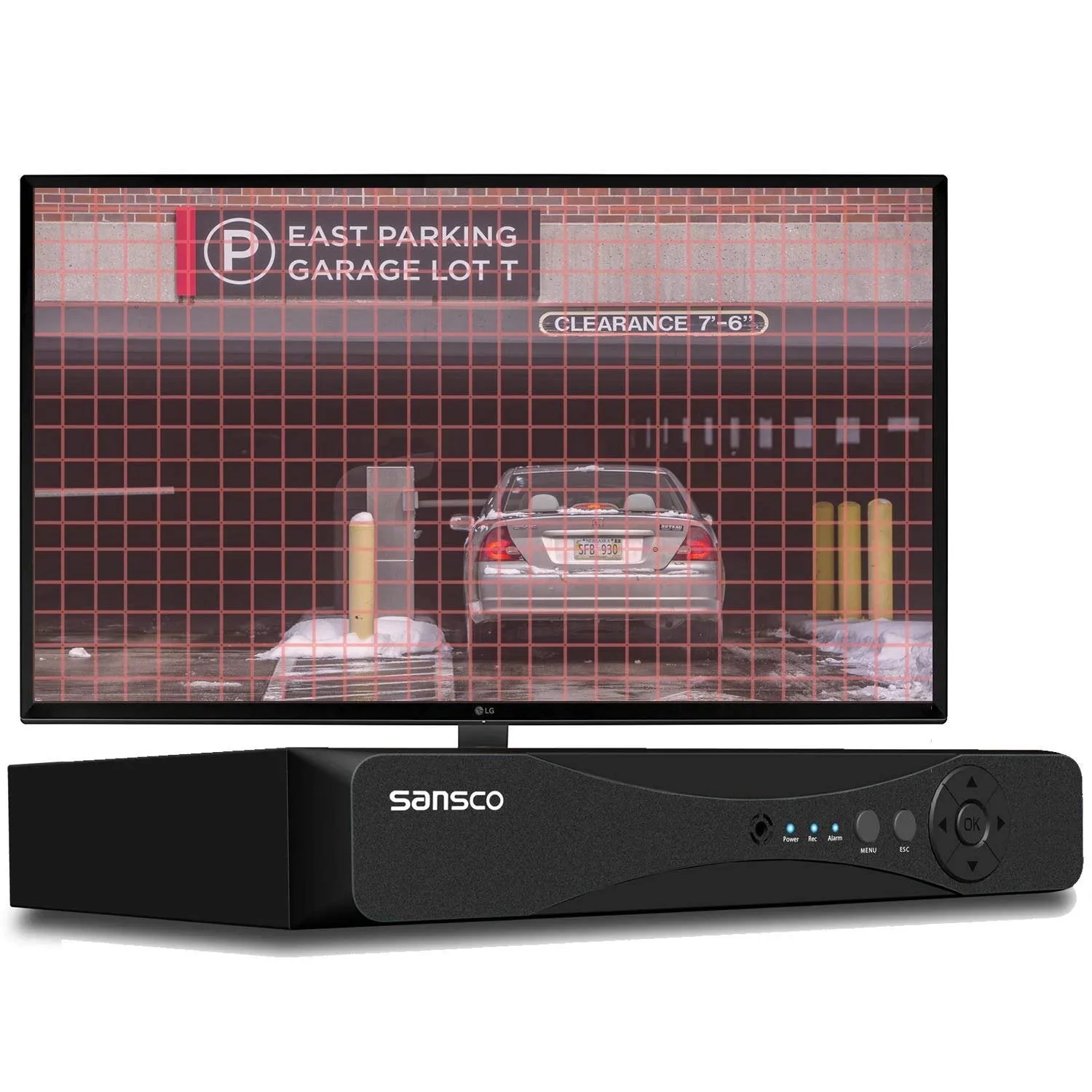 SANSCO 1080p FHD CCTV Surveillance Camera System, Smart 8 Channel DVR and (8) HD 2.0MP Indoor Outdoor Bullet Cameras, Improved Night Vision, Instant Mobile APP Access with Email Alerts, No Hard Drive