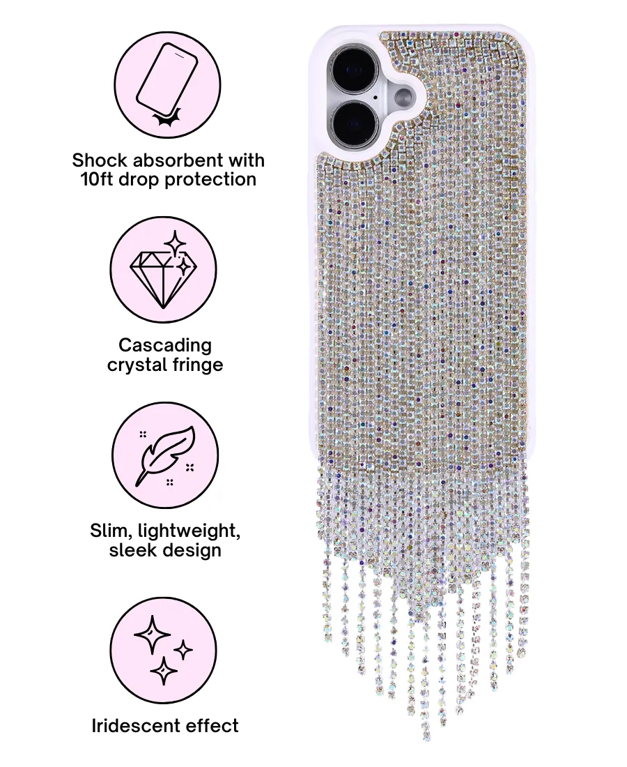 Silver Cascading Crystal Phone Case