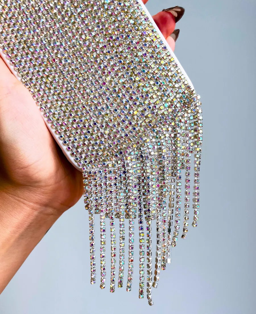 Silver Cascading Crystal Phone Case