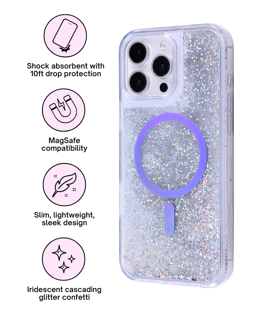 Silver Holo Glitter MagSafe Phone Case