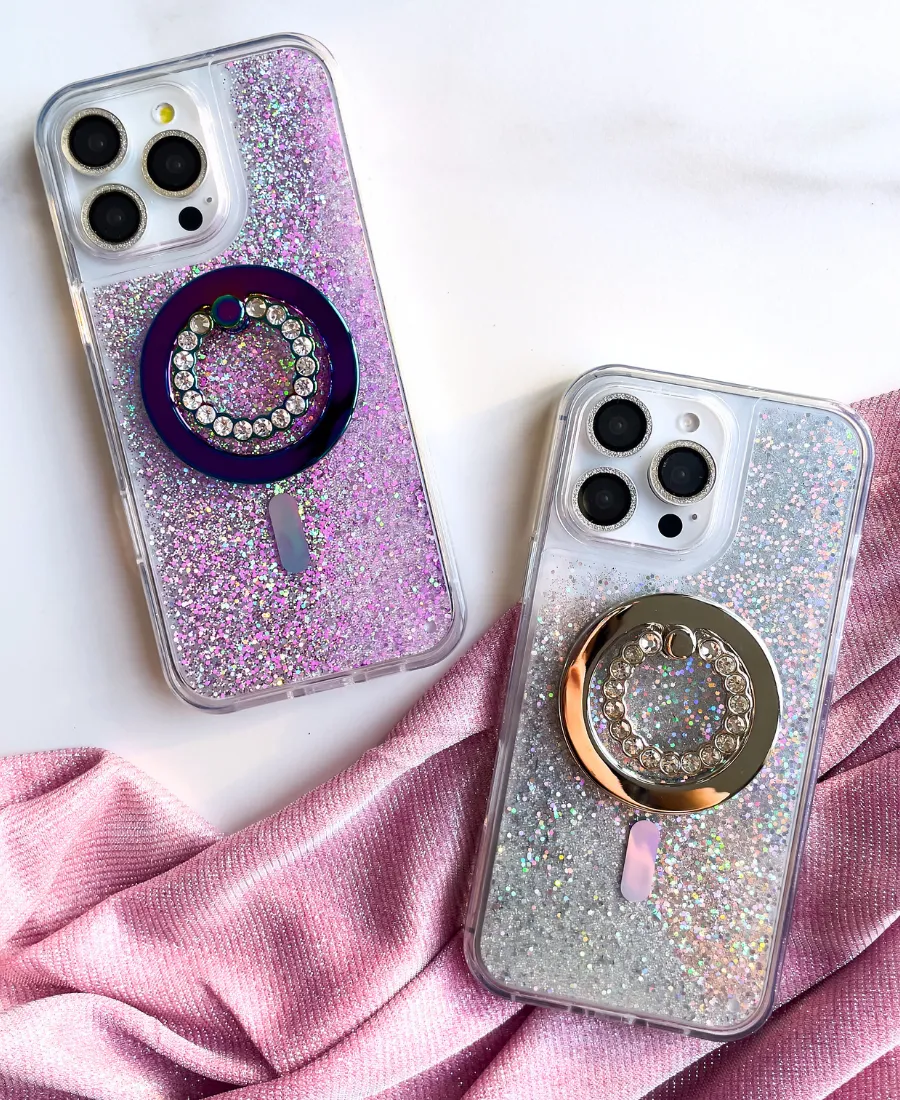 Silver Holo Glitter MagSafe Phone Case