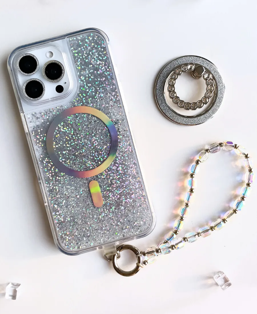 Silver Holo Glitter MagSafe Phone Case