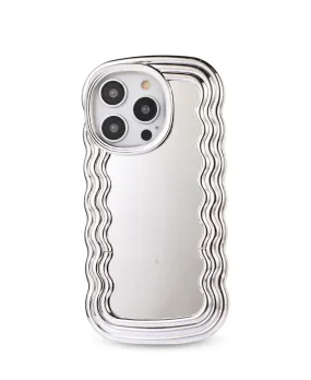 Silver Wavy Mirror Phone Case