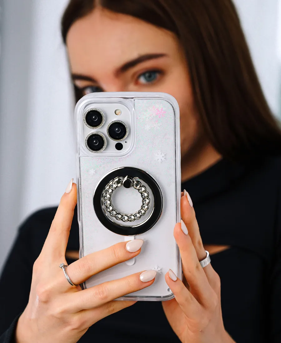 Snow Crystal Glitter MagSafe Phone Case