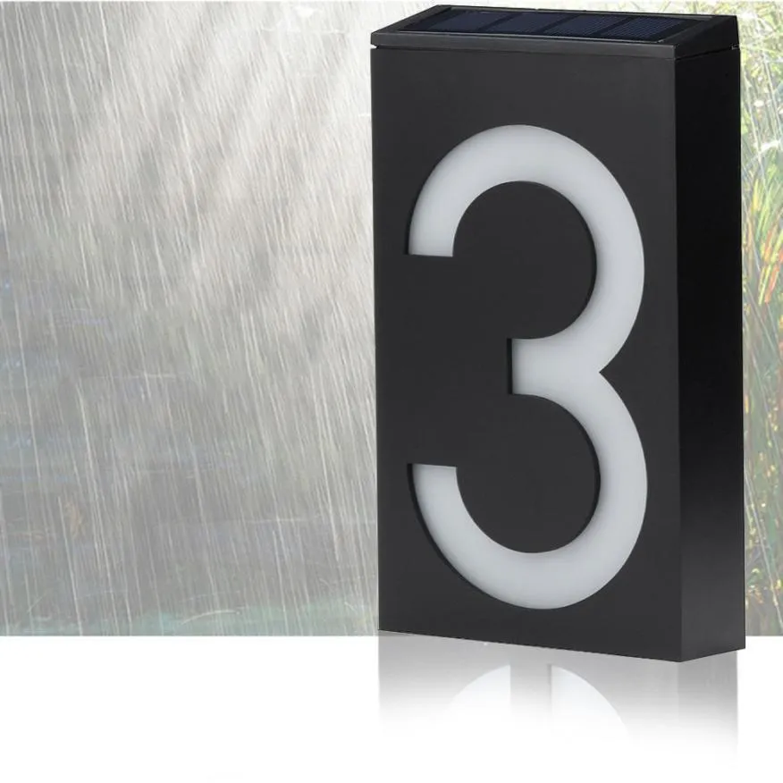 Solar-Powered LED House Number