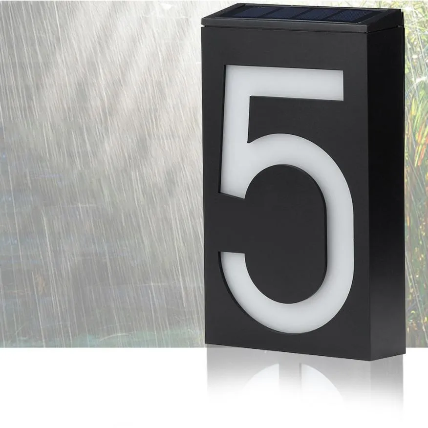 Solar-Powered LED House Number