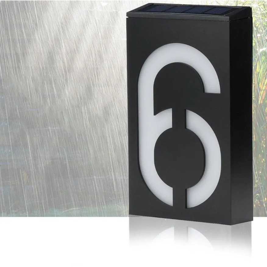 Solar-Powered LED House Number