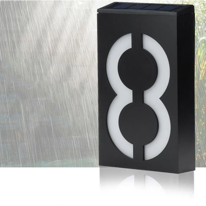 Solar-Powered LED House Number